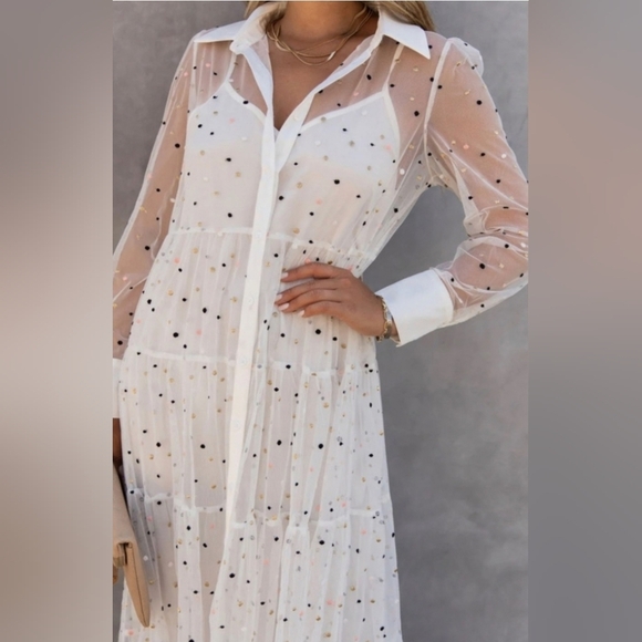 English Factory White Ruffled Tiered Dress Size S - Picture 4 of 14